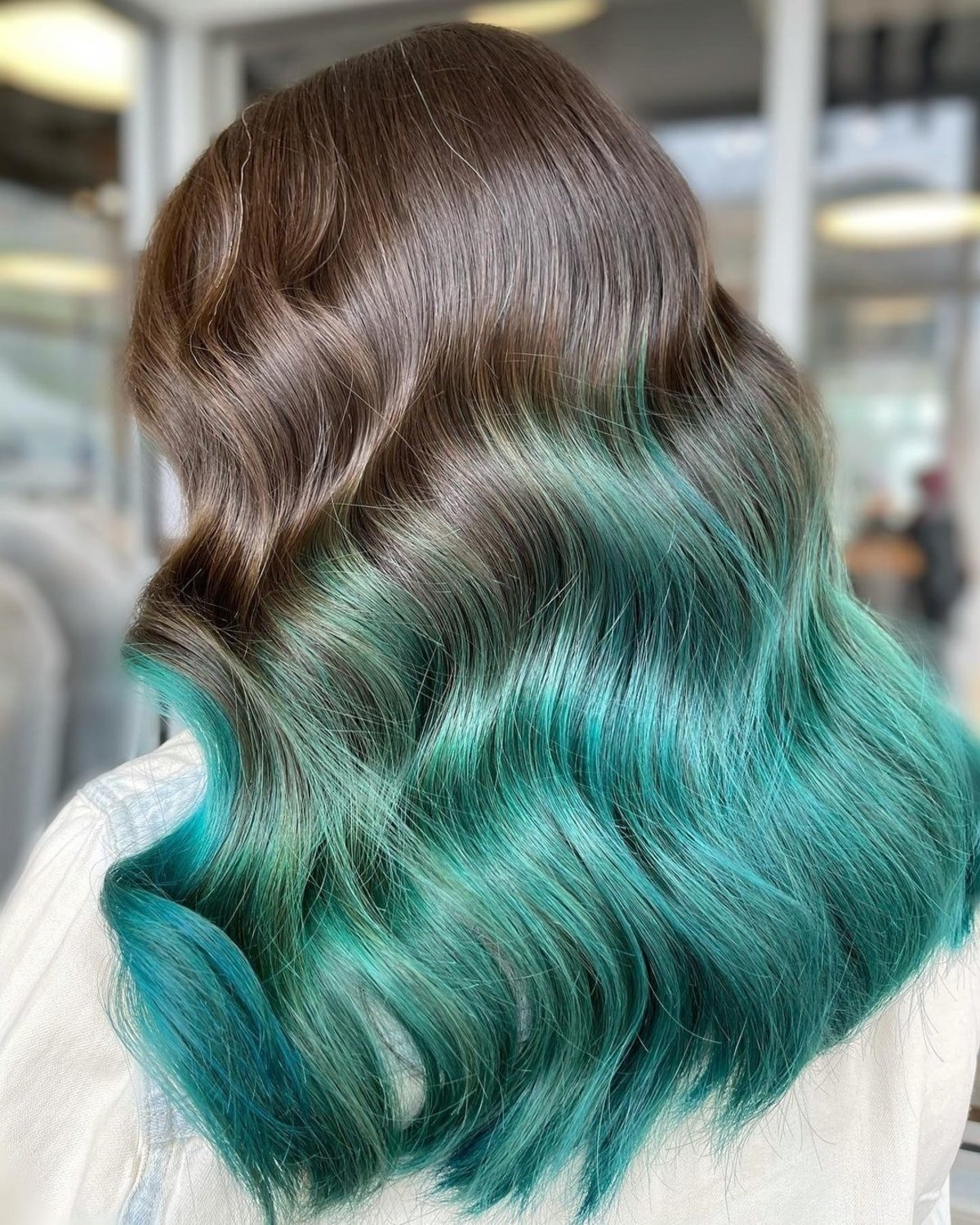 Brown and teal ombre