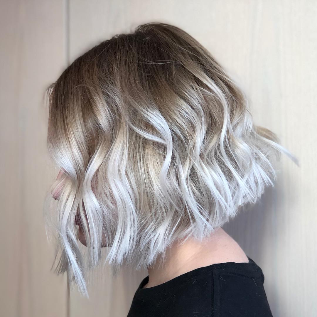 Trendy Brown and white blonde balayage