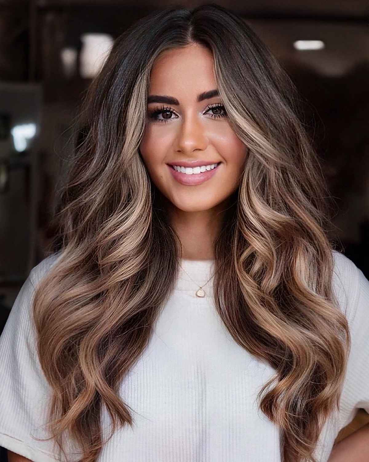Gorgeous Brown Balayage with Blonde Highlights