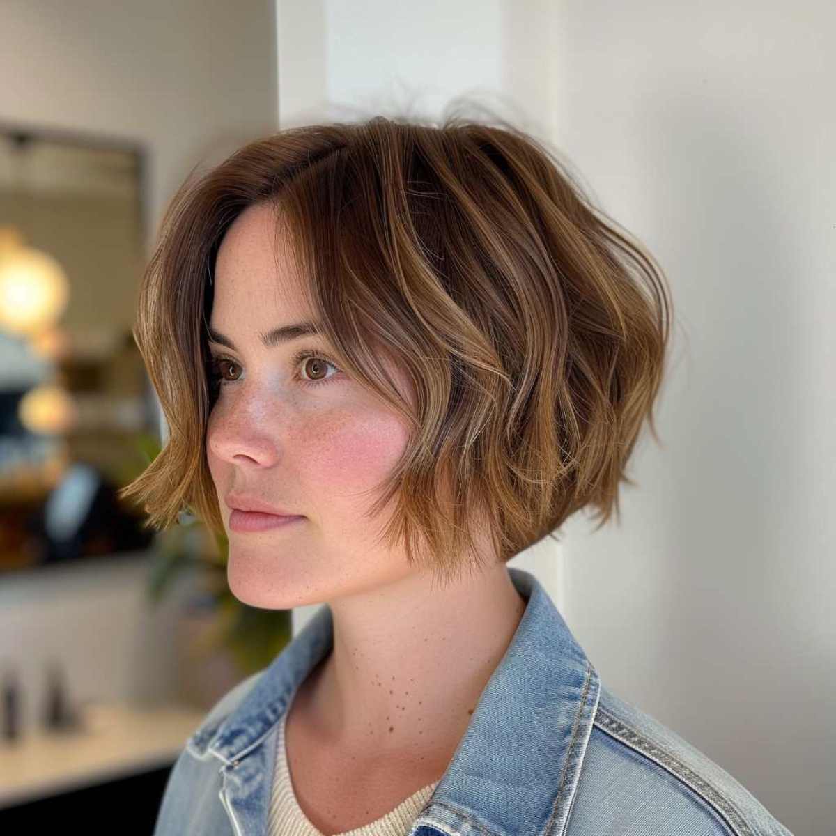 Classic brown bob with a slight wave