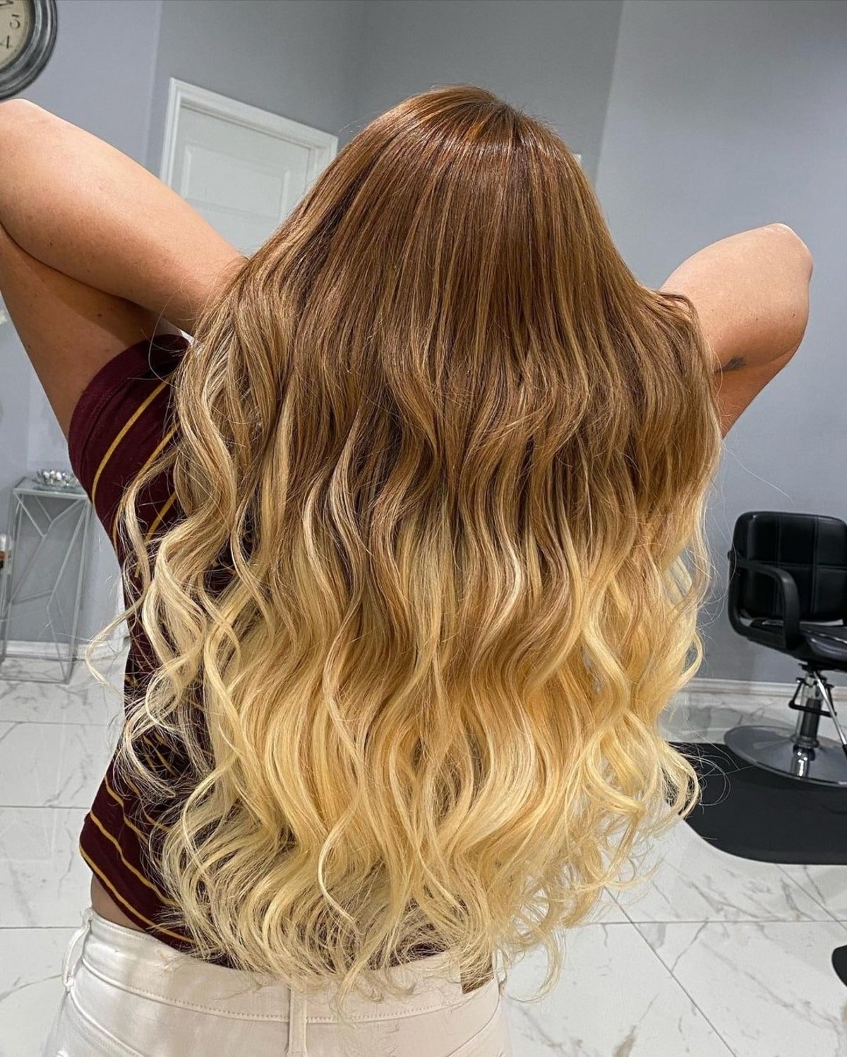 Brown hair with blonde ombre hair