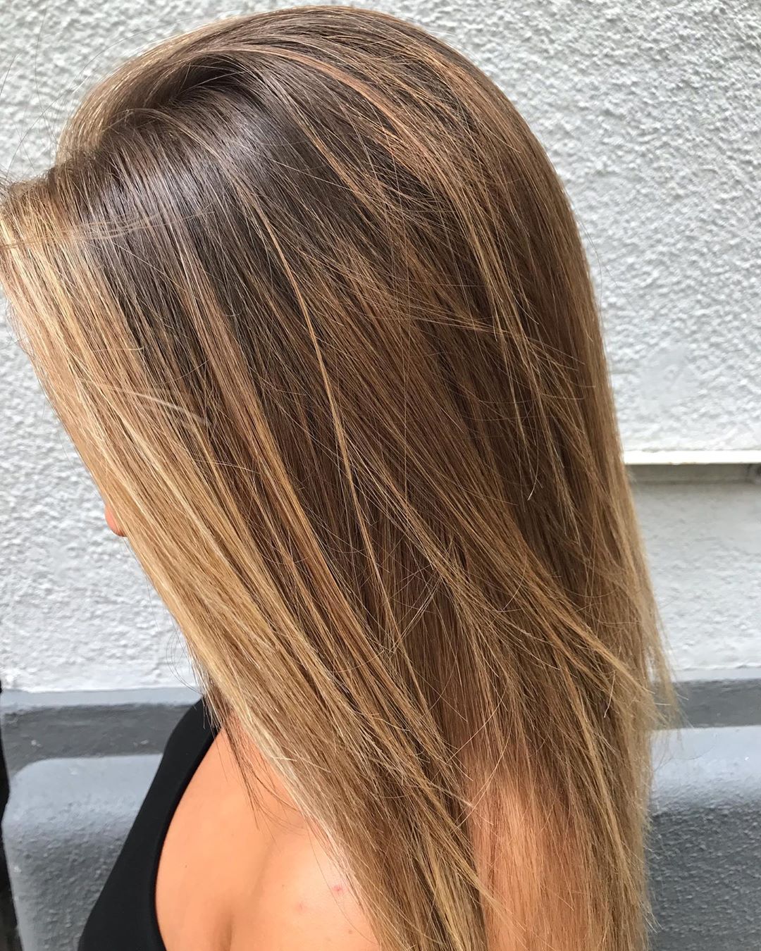 Brown Hair with Caramel and Golden Blonde Highlights