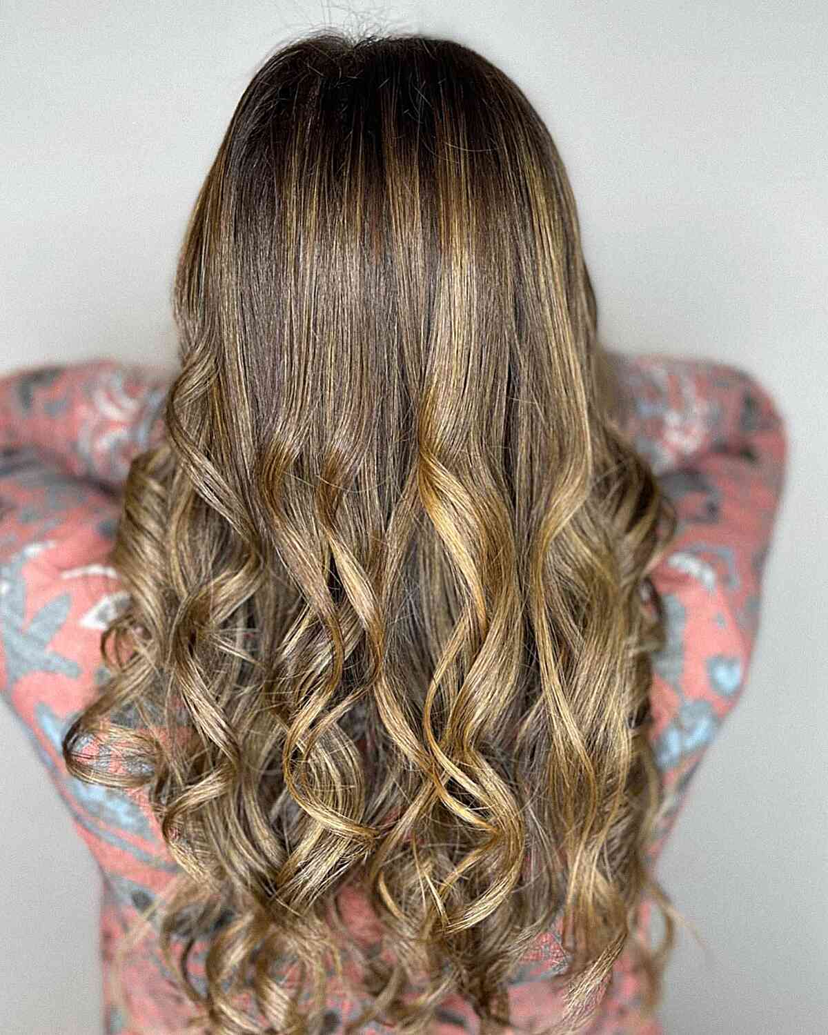 Natural Brown Hair with Golden Blonde Highlights