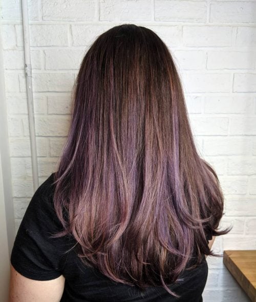 Blonde Hair with Light Purple Highlights