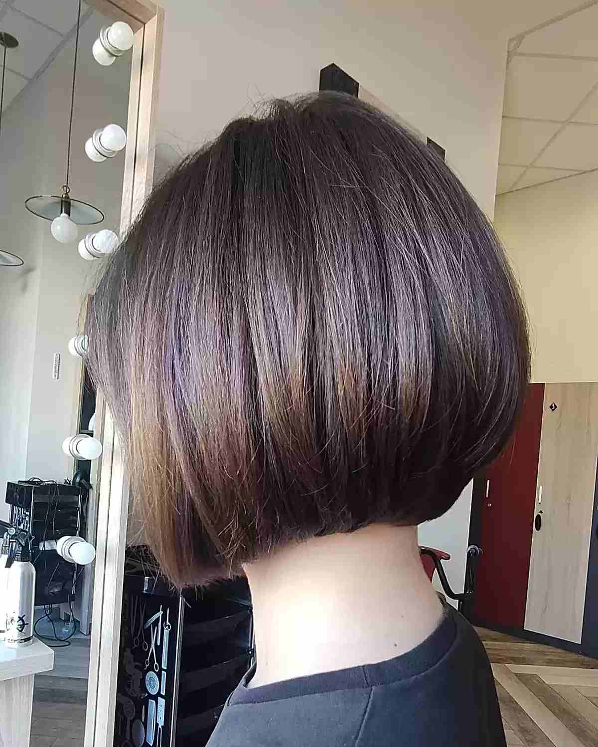 Brown Highlights on Short Hair for brunettes with straight hair