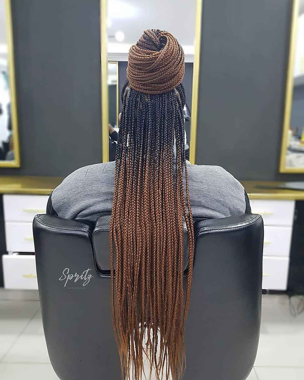 Brown ombre box braids