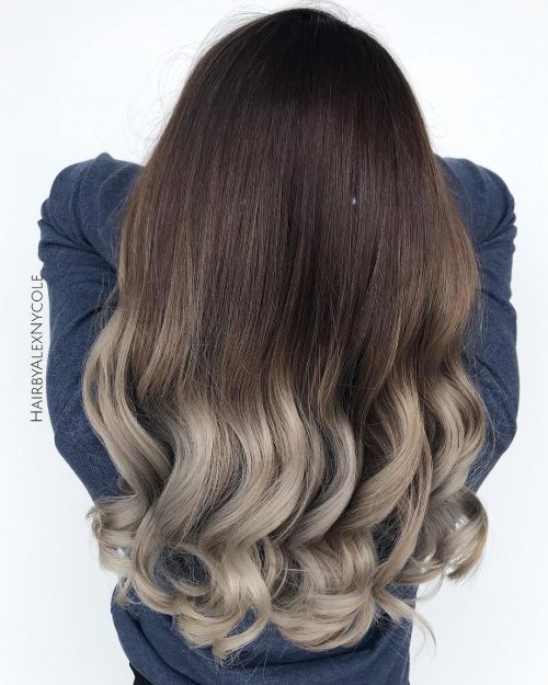 Brown to grey ombre
