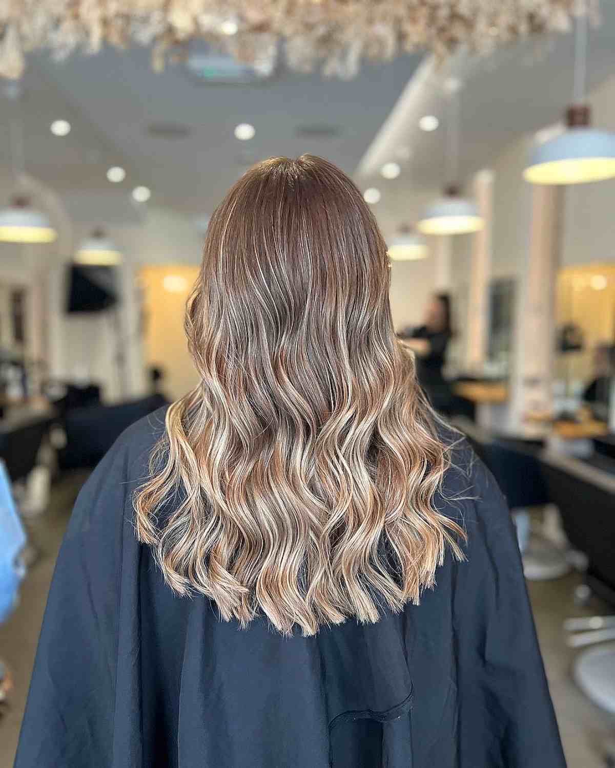 Brown to Medium Blonde Ombre with Partial Balayage
