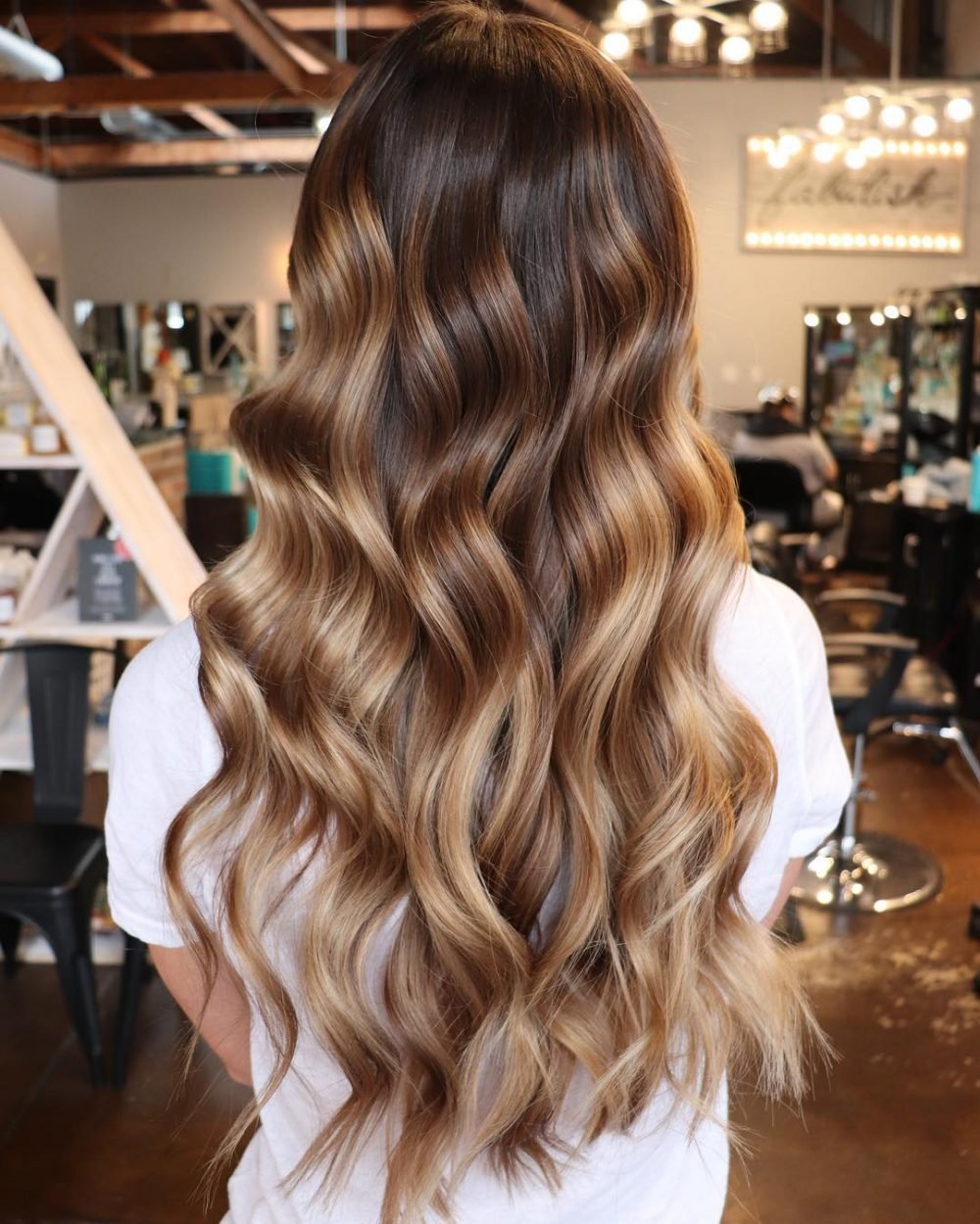 Glossy Brown Hair With Blonde Balayage