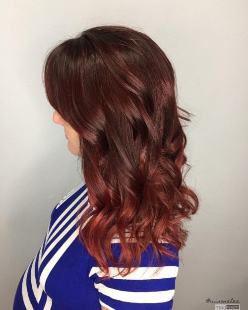 Soft Brownish Red Hair With Deep Red Highlights