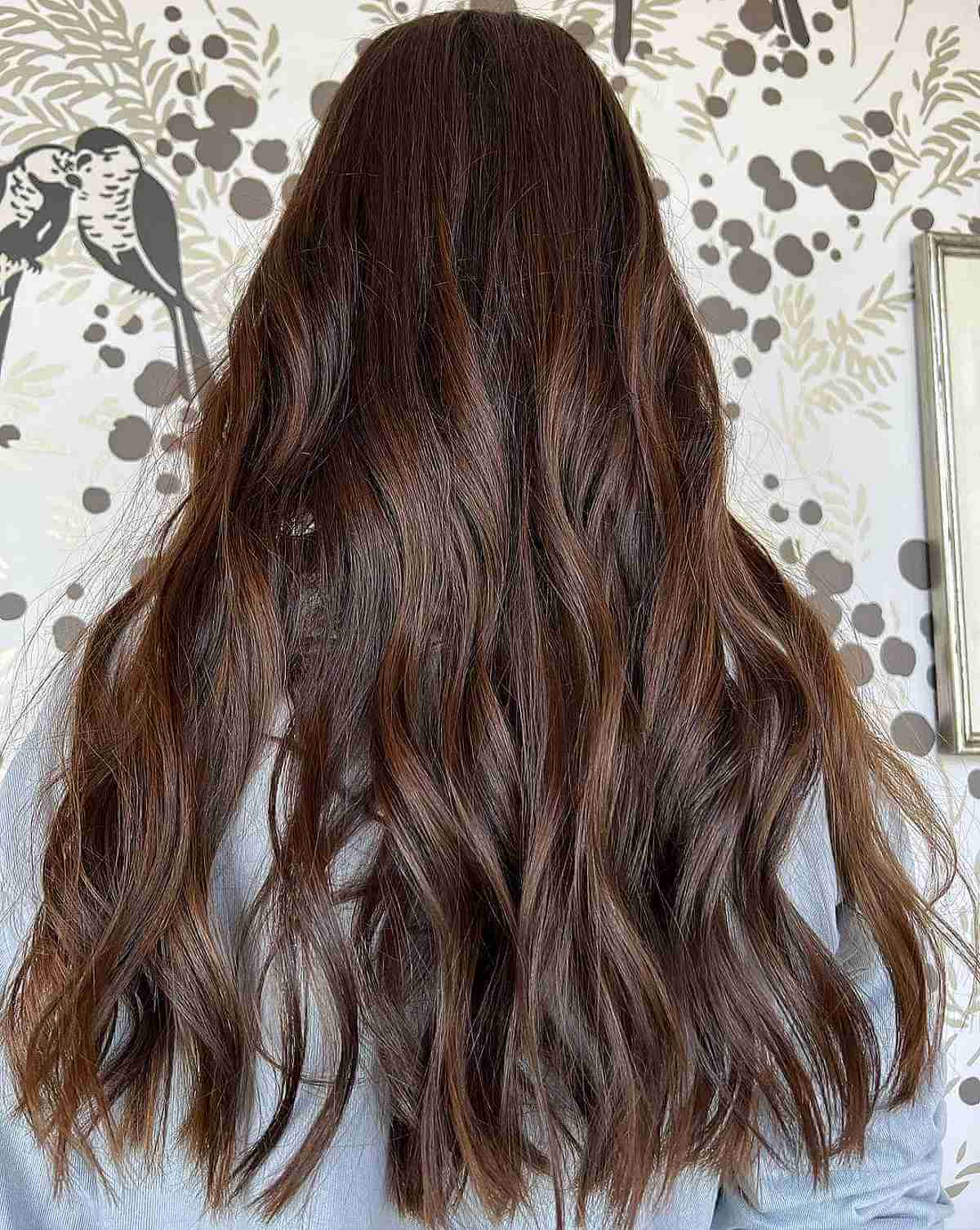 Brunette Balayage with Warm Brown Tones