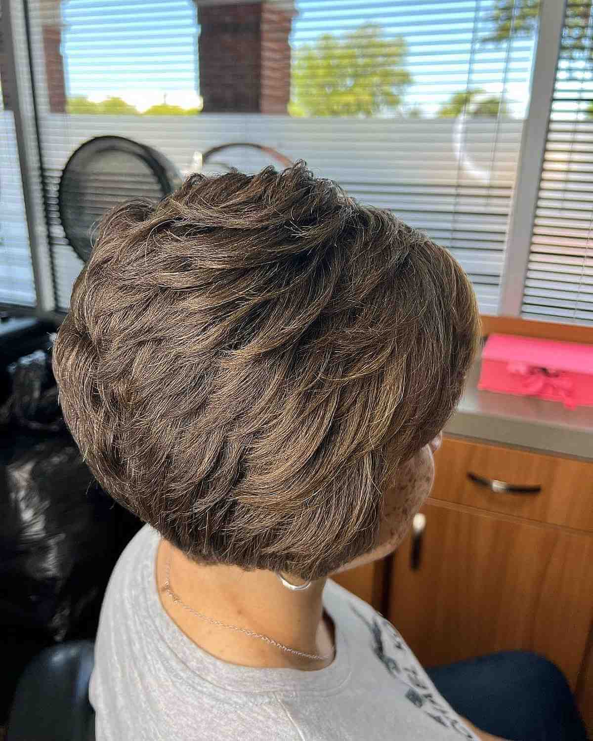 Fabulous Brunette Bob with Feathered Short Layers