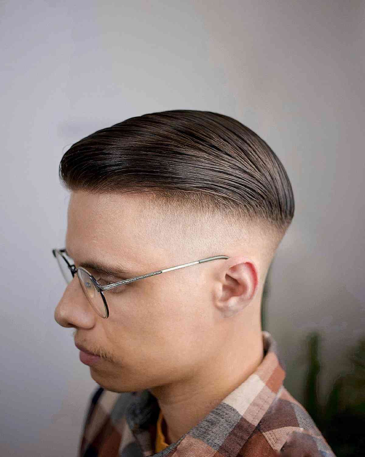 Brunette Combover and High Fade for Men