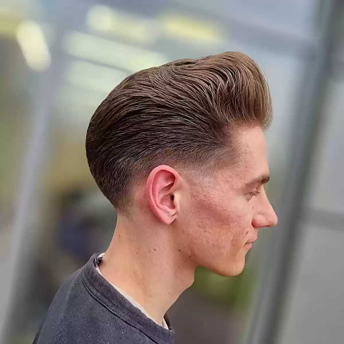 Brush Up with Low Tapered Sides for men with straight hair