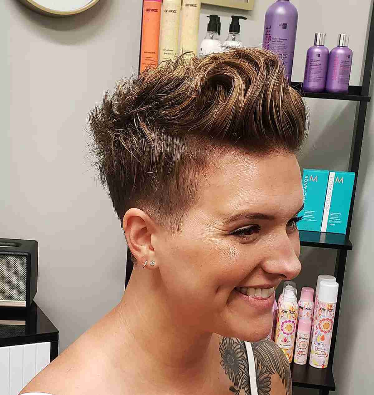 Grey & Lavender Tousled Quiff Hairstyle - Kelly Osbourne Haircut -  Hairstyles Weekly