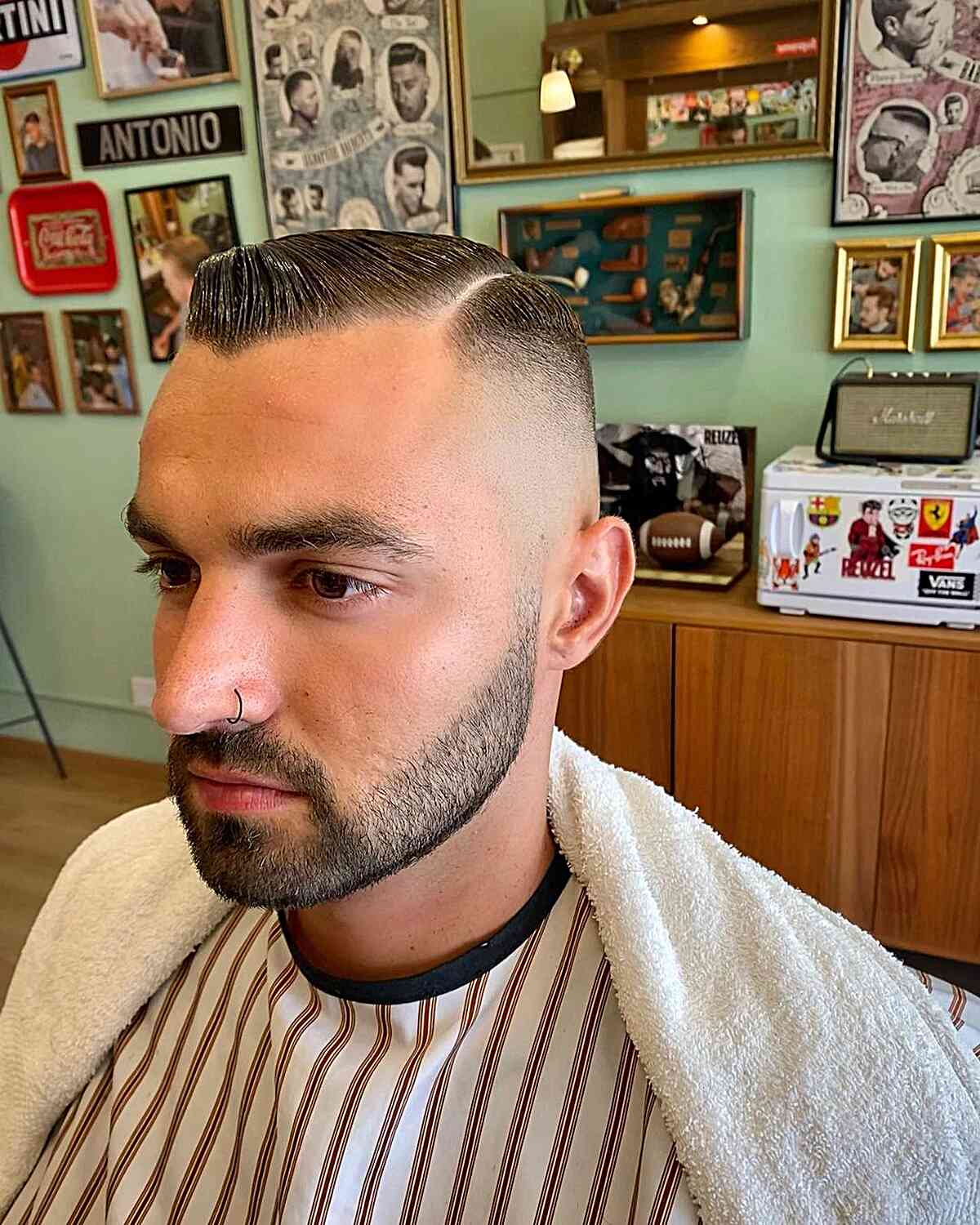 Picture of a short men's brushed up hair