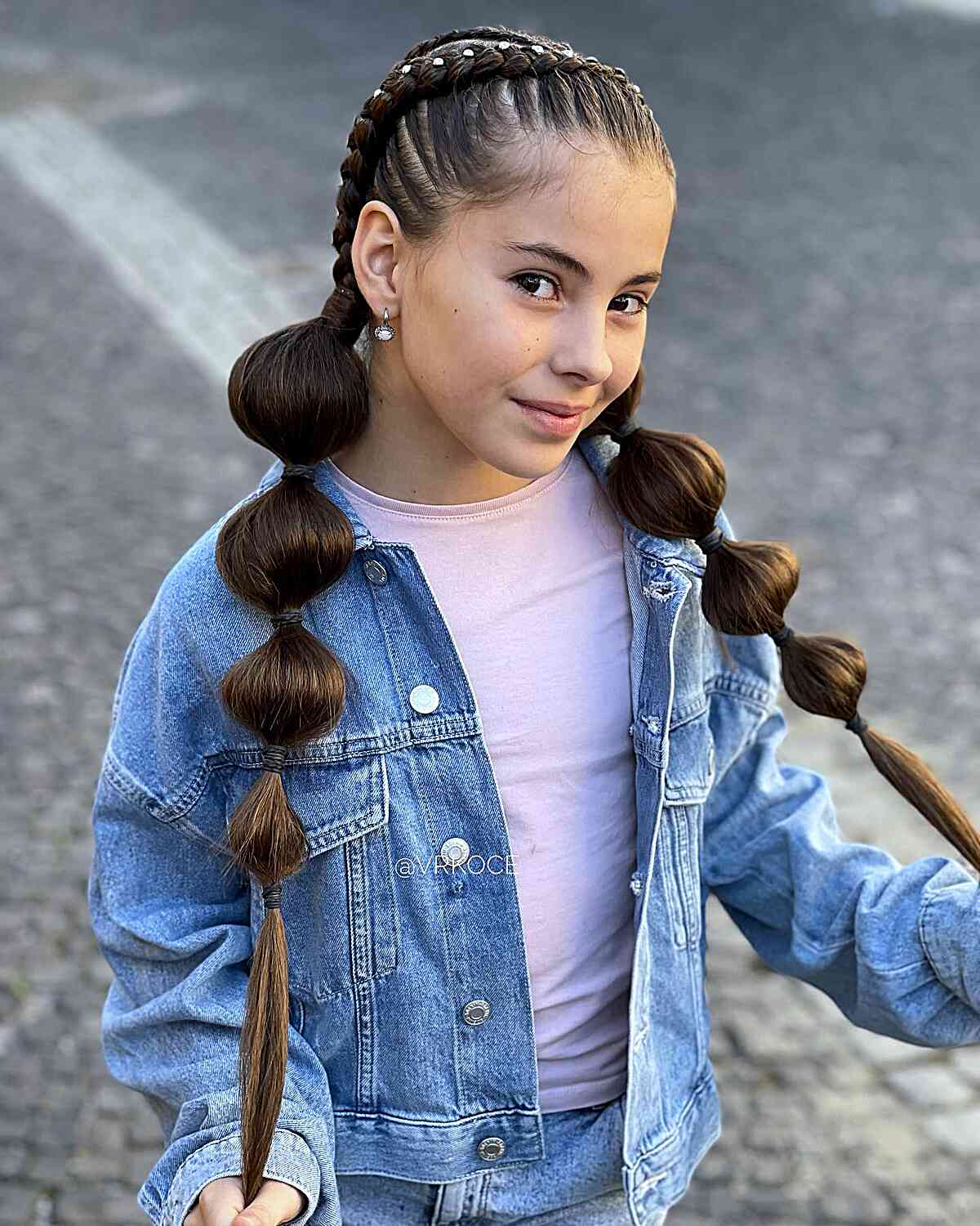 Bubble Braided Pigtails for Little Girls