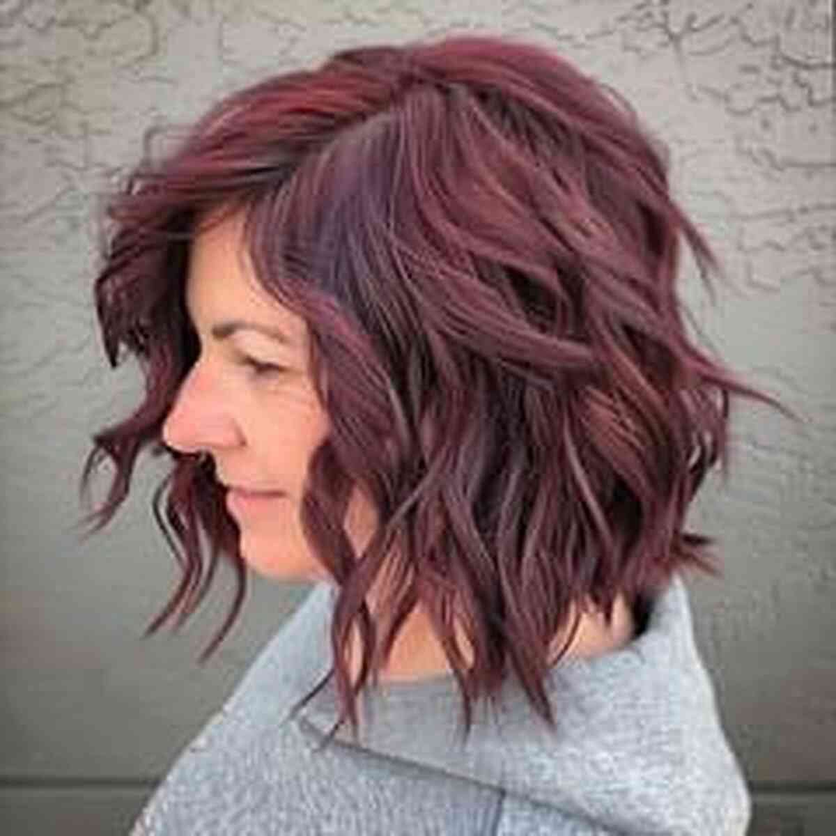 Bold Burgundy Hair for Women Aged 50