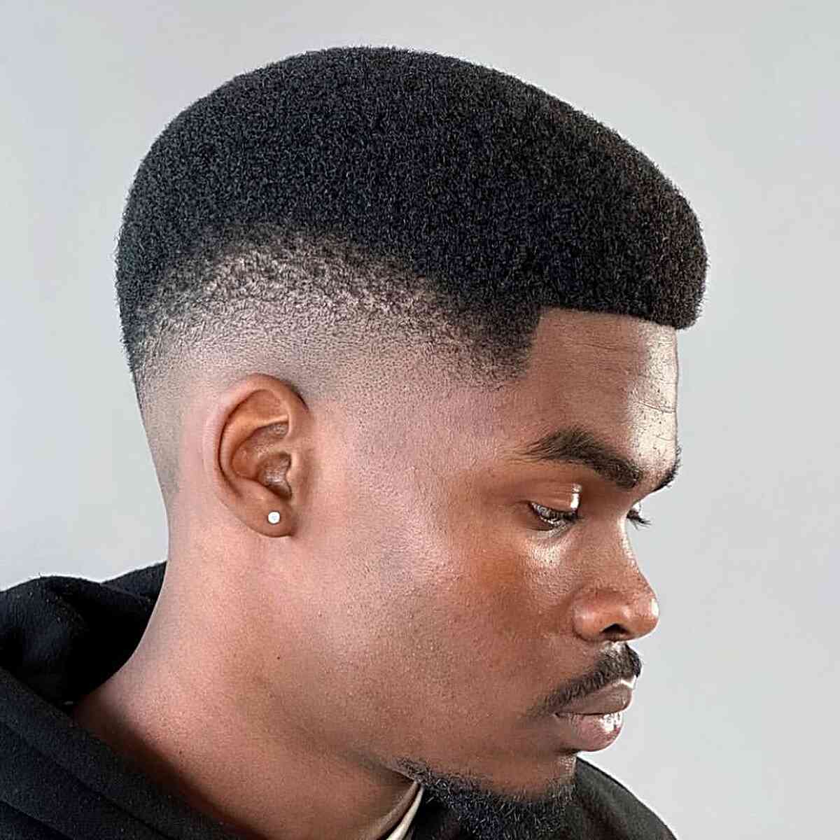 Burst Fade for Black Men with Very Short Hair