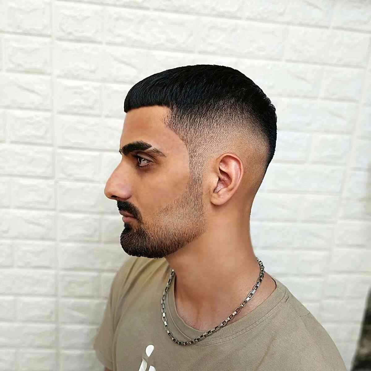 Burst Fade with Buzzed Cut Short Sides and Nape for Boys