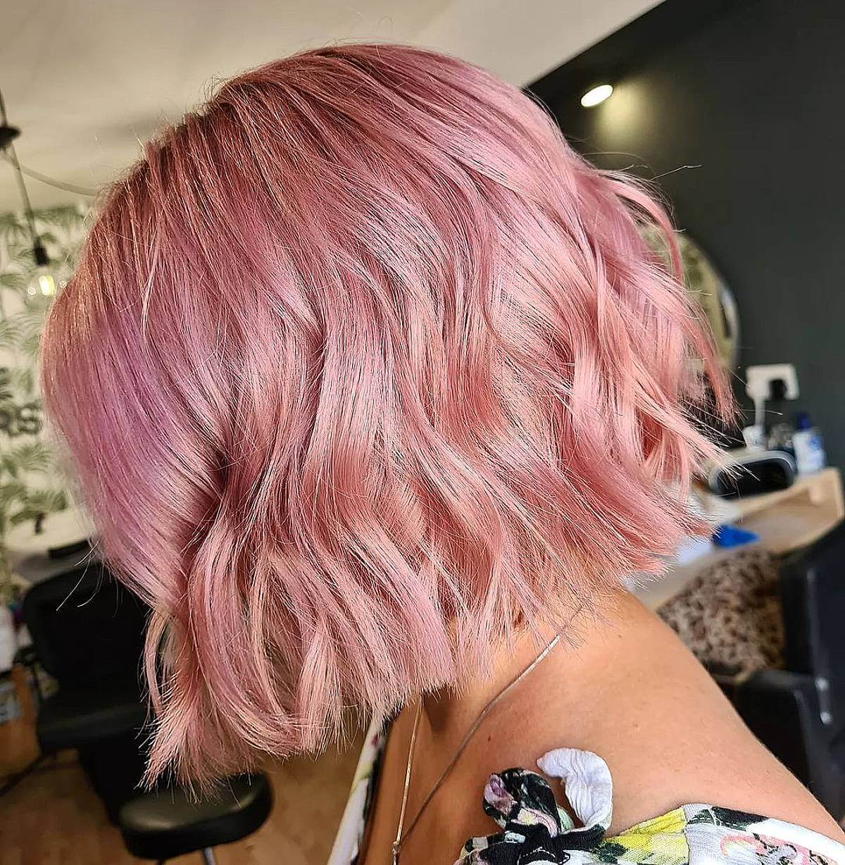 Candy Coated Pastel Pink One-Length Bob