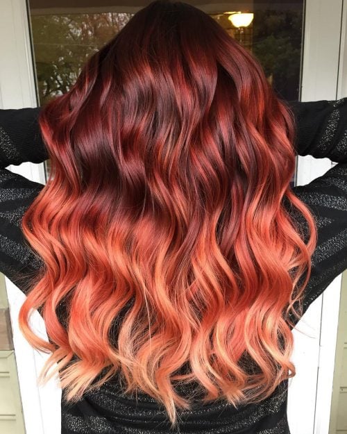 Candy Red ombre hair