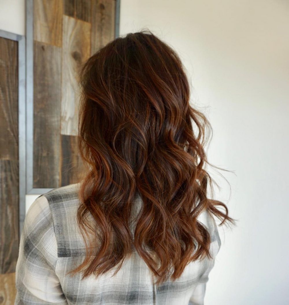 Simple Caramel Balayage Waves hairstyle