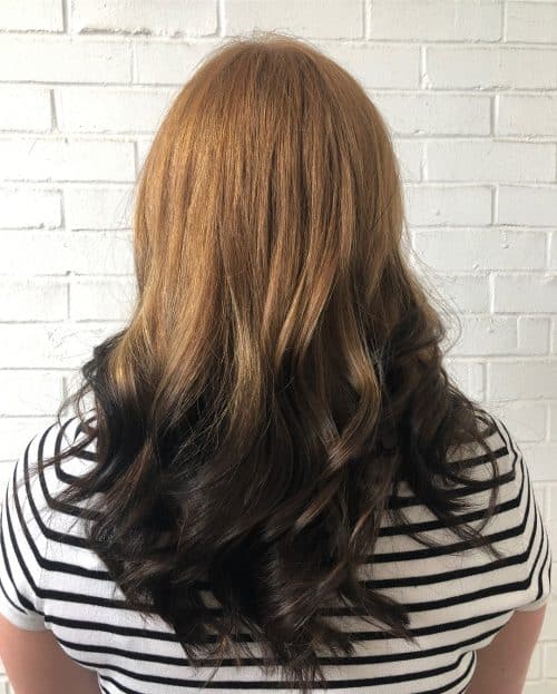 Caramel Blonde to Chocolate Brown Reverse Ombre