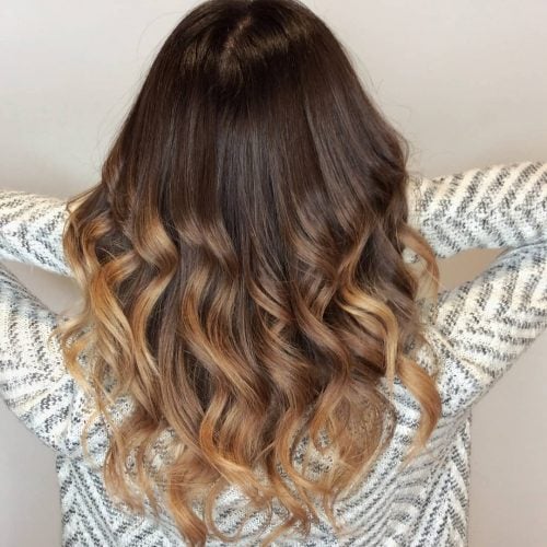 Sweet golden brown ombre hair color