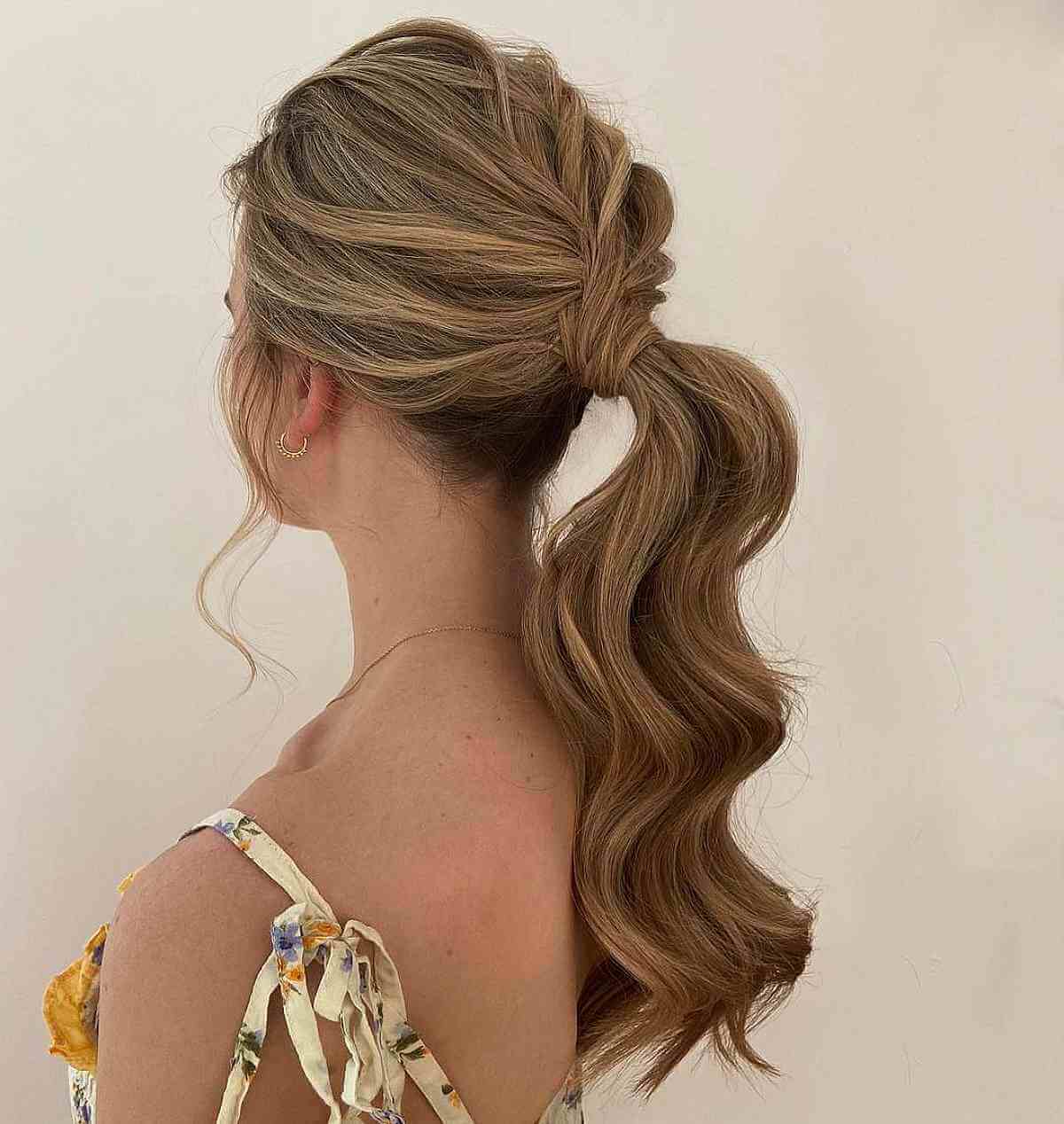 Casual Boho Ponytail in Wrap-Around Hairstyle