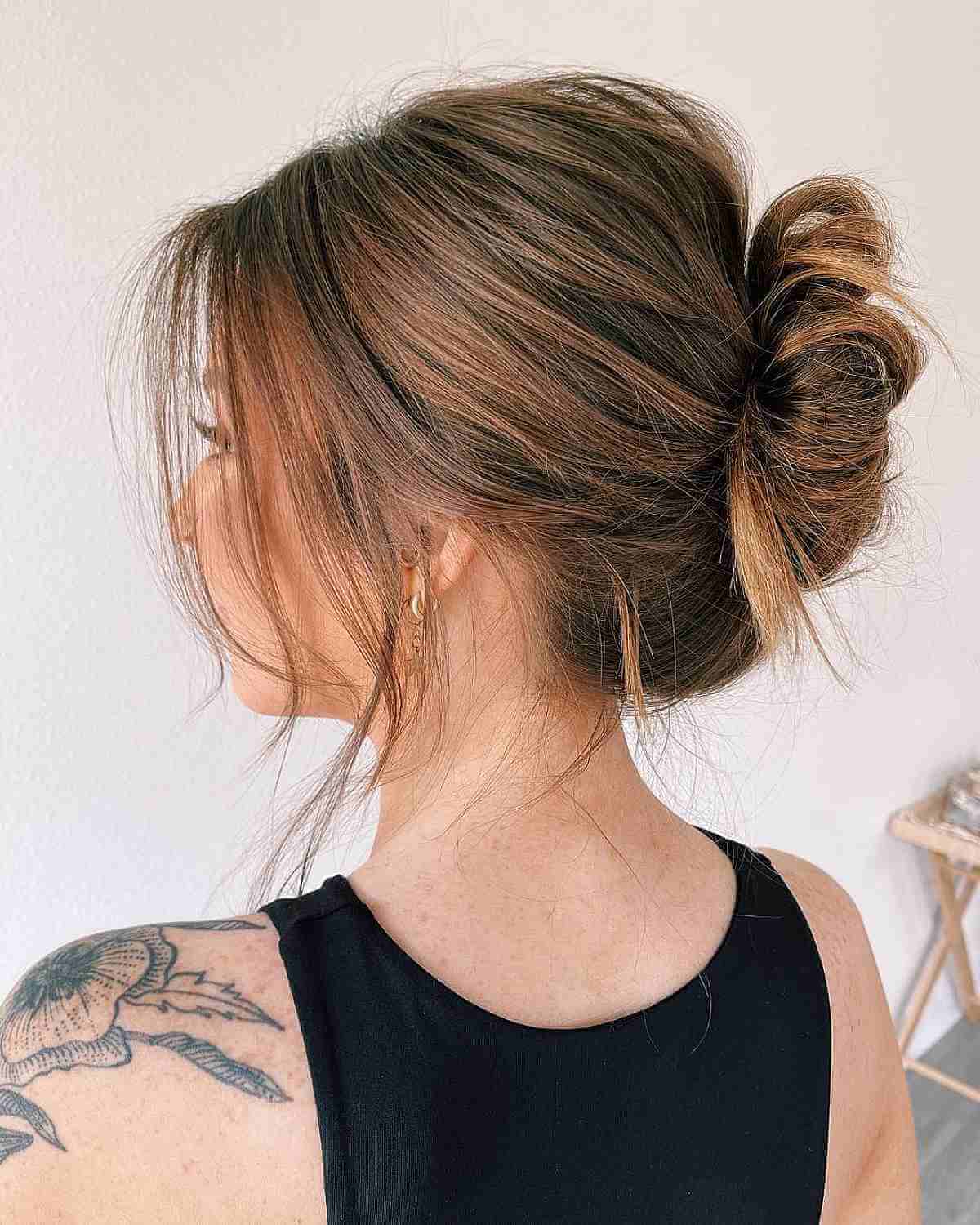 Perfect casual updo shoulder-length