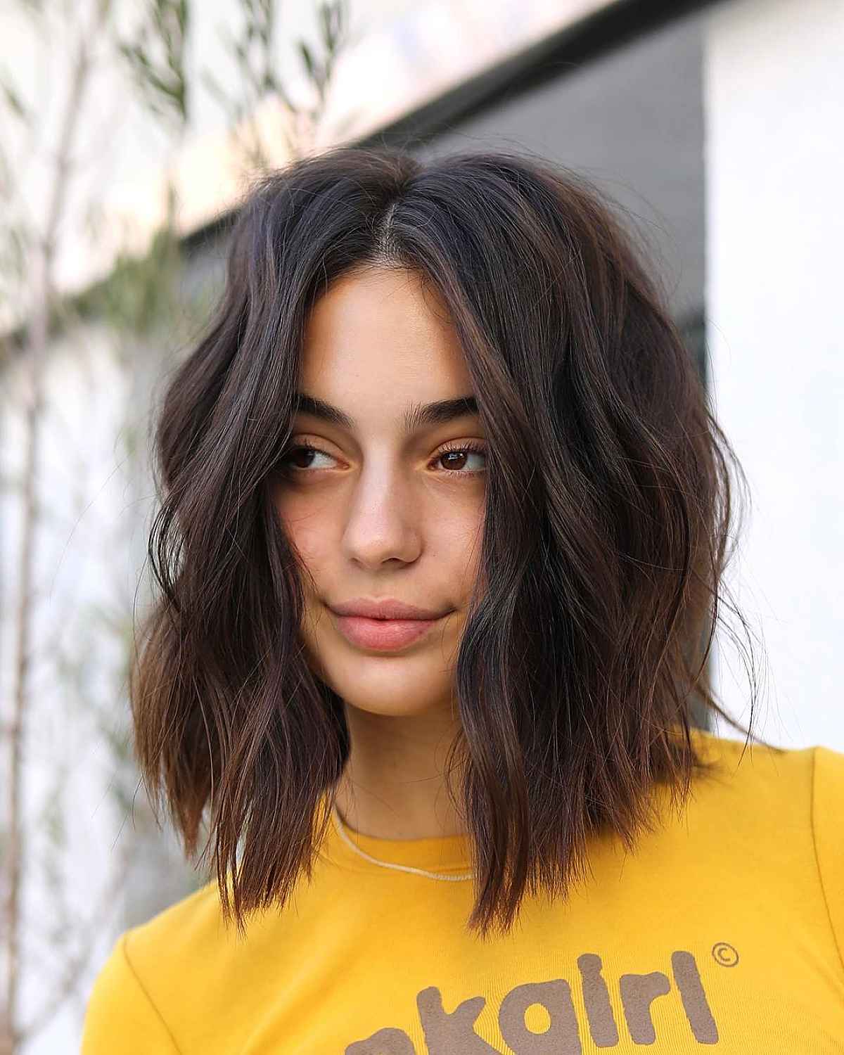 center parted bob hairstyle