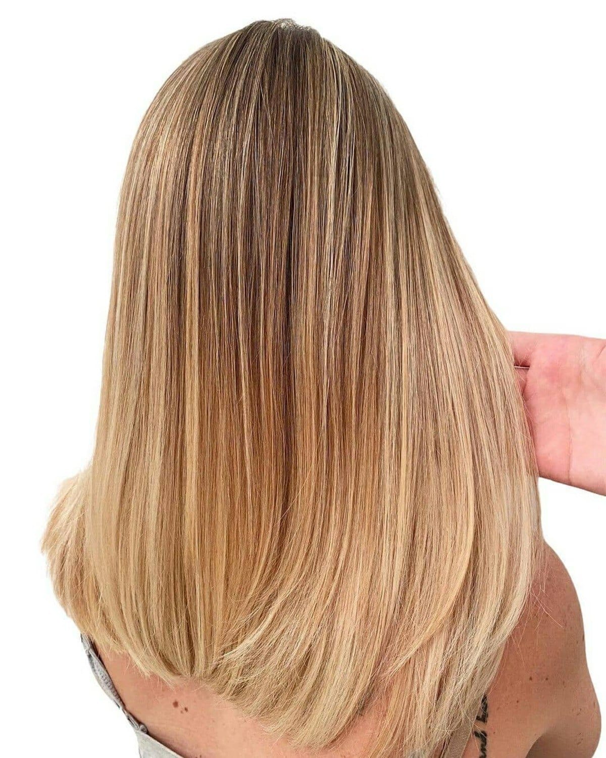 Champagne Blonde with Highlights