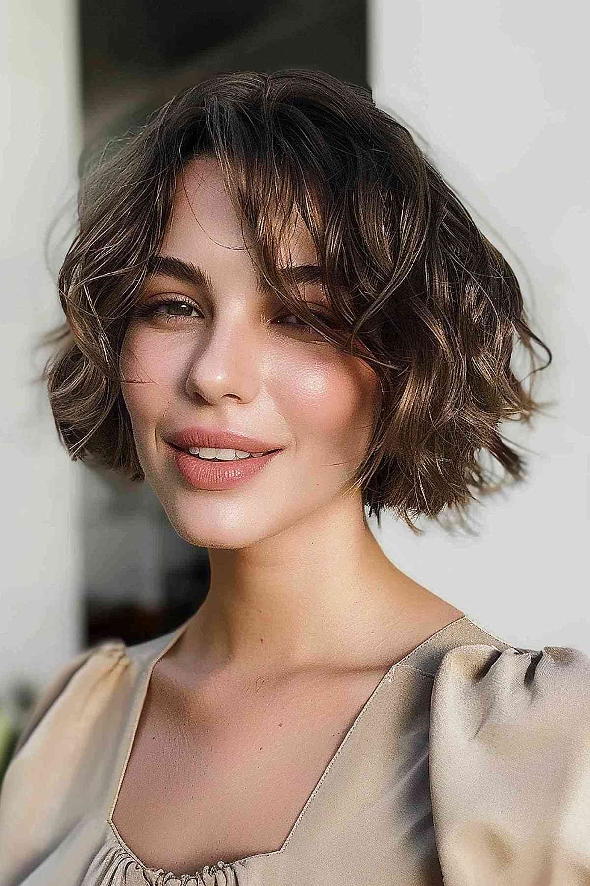 Natural-looking Chanel bob with tousled layers and a carefree styling
