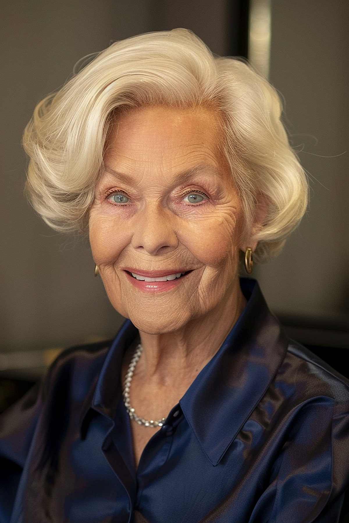 Airy and voluminous Chanel bob hairstyle for women over 70.