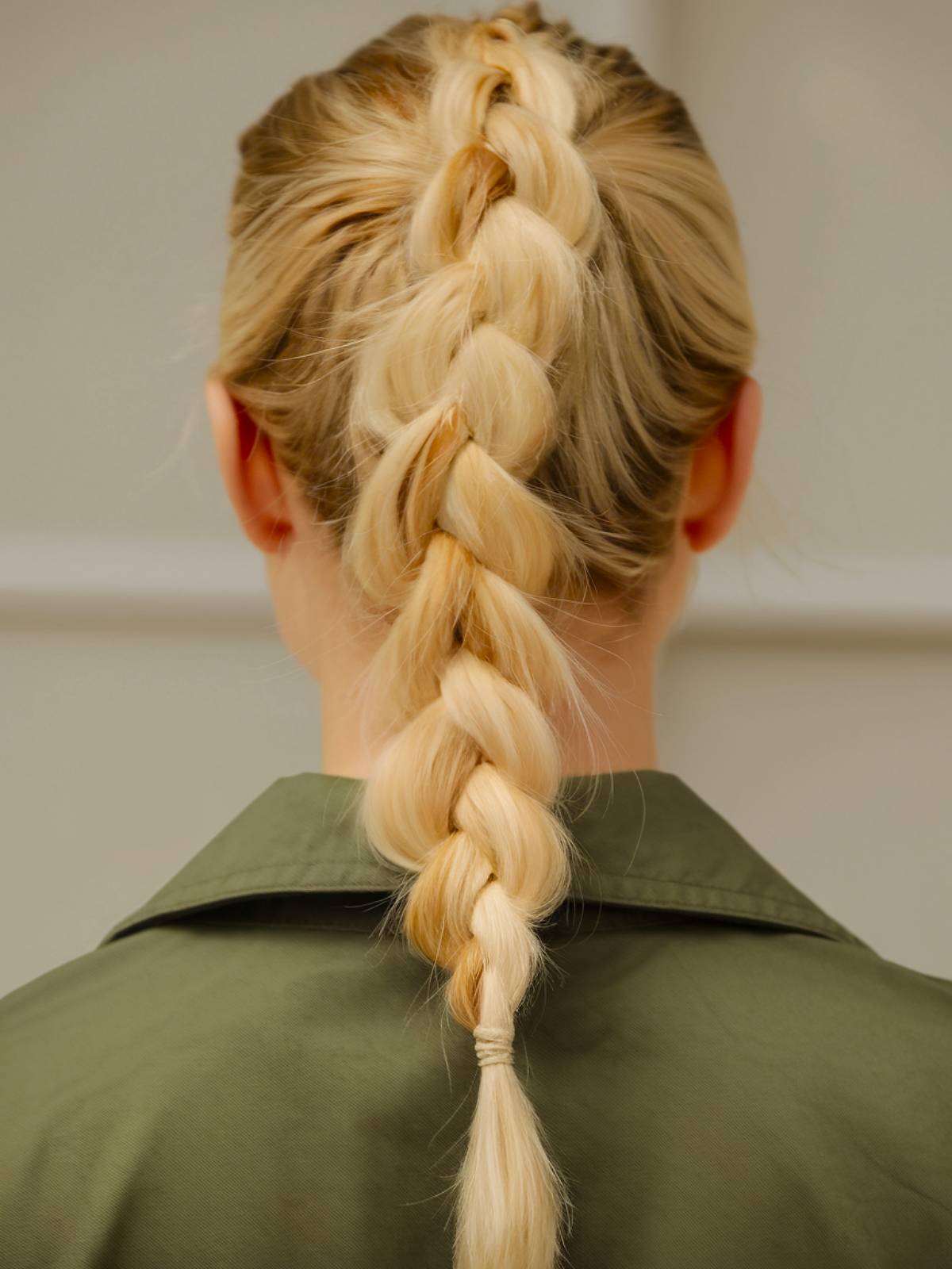 Simple braided hairstyle with a sleek French braid for easy maintenance