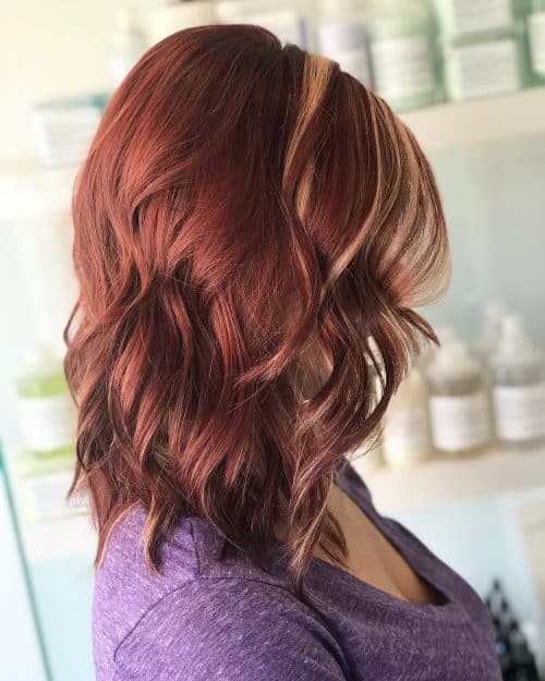 Cheery Red Hair with Blonde Highlights