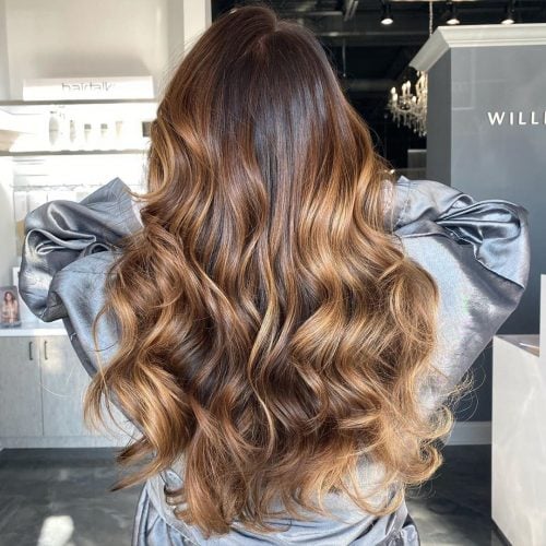 Multi-Dimensional Chestnut and Blonde Balayage