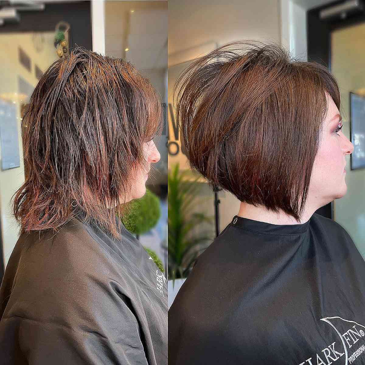 Chestnut Brown Bob with Layers for Fine Hair 