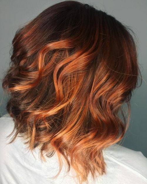 Vivid Chestnut Brown Hair With Copper Highlights