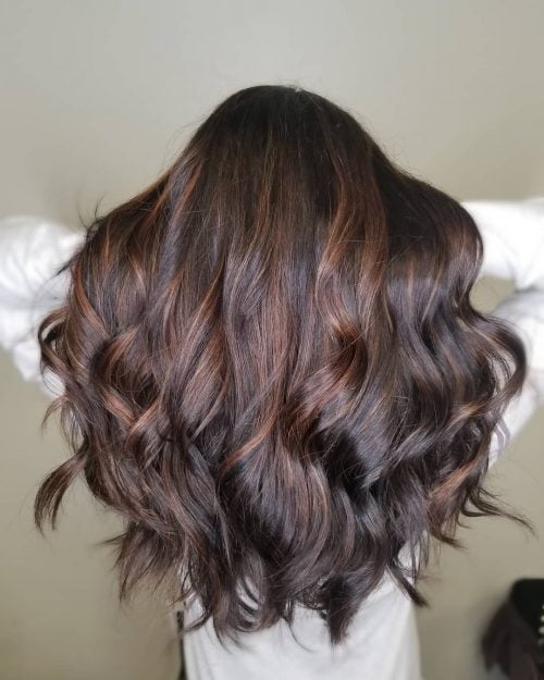 Romantic Chestnut Brown Hair with Highlights