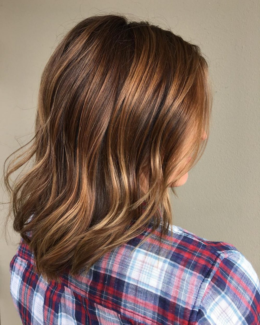 Chestnut Brown with Honey Balayage Highlights