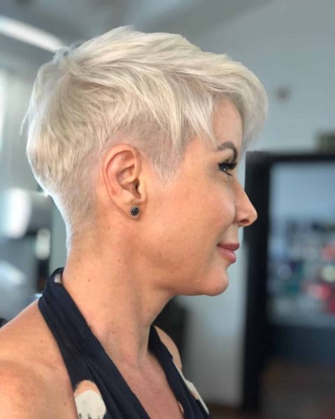 A chic boyish tapered pixie cut