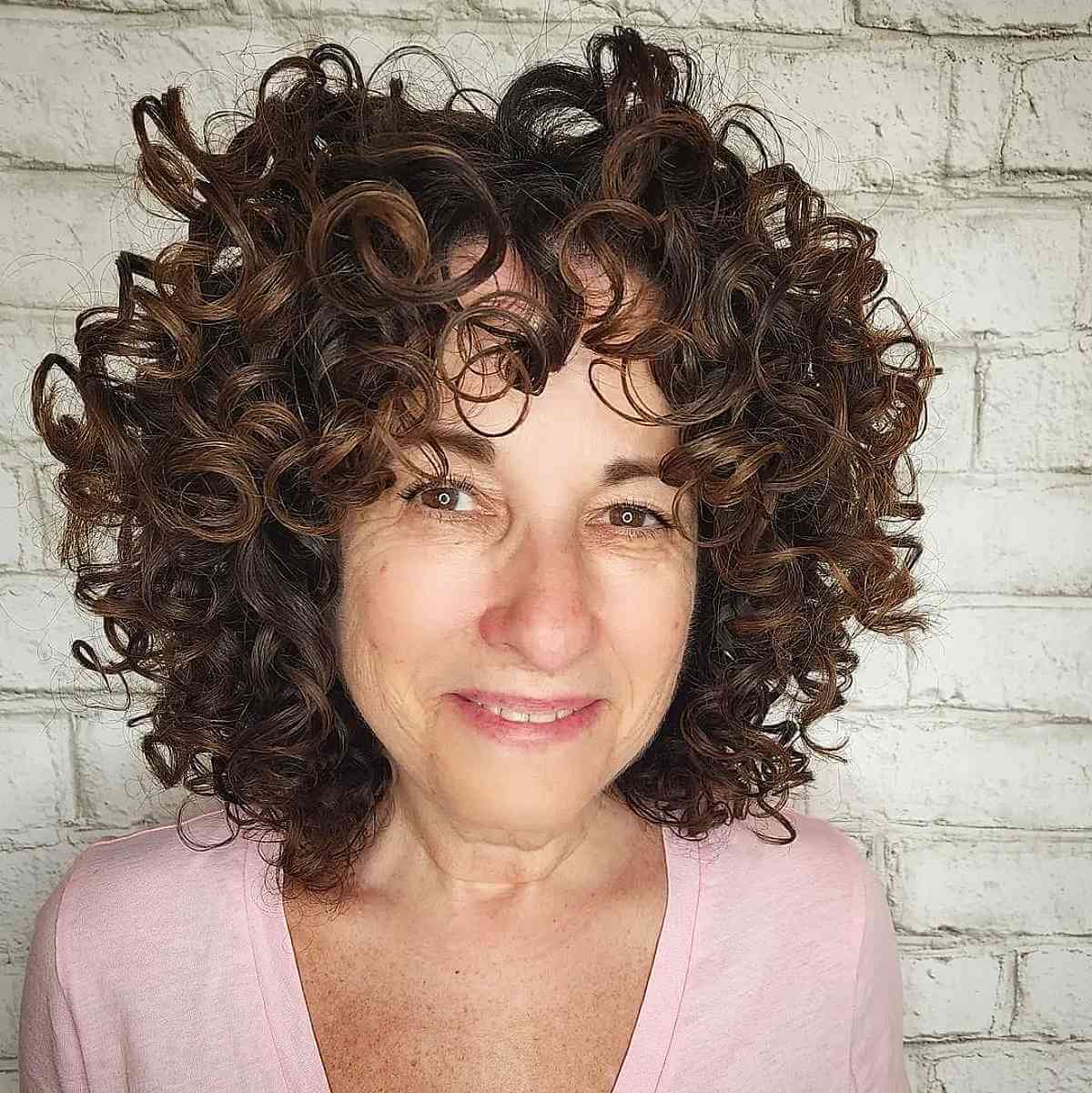 Chic Curly Neck-Length Layers