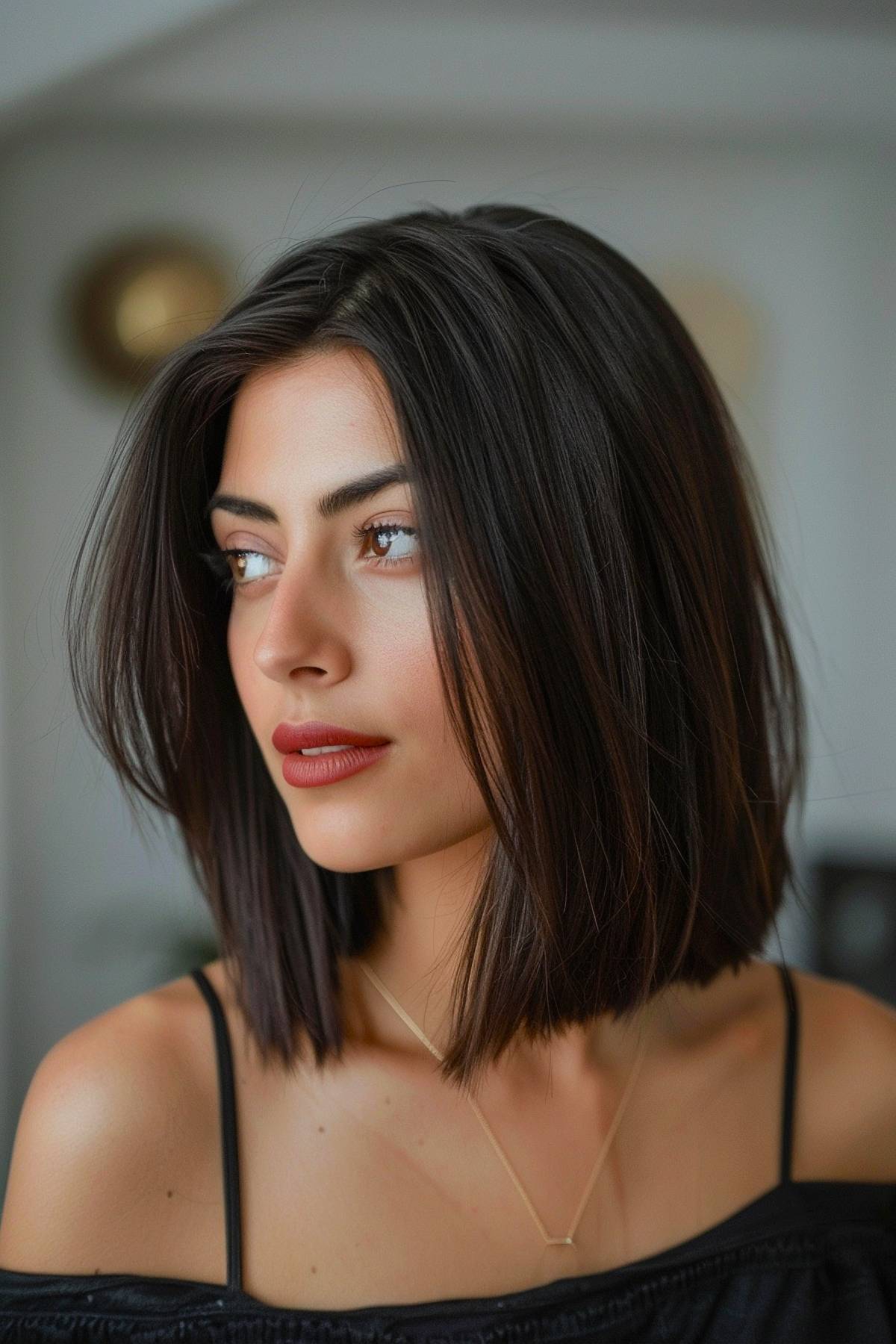 chic curve lob haircut