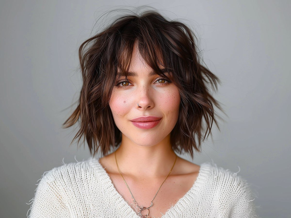 Chic dark brown short hairstyles