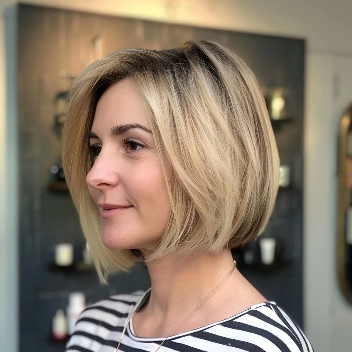 Chic French-Inspired Bob Short Cut for Long Faces