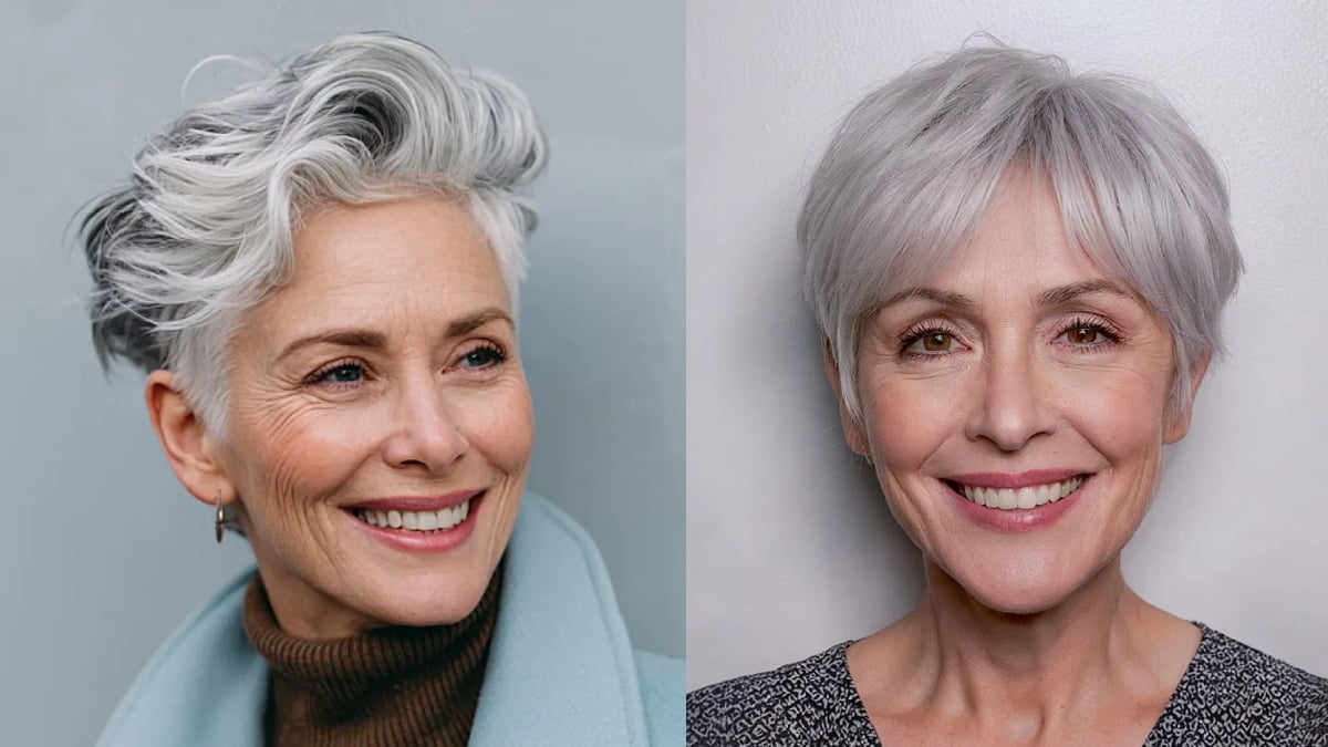 ●RAIVE● Pixie Shoulder 20+ Chic Gray Hair Pixie Cuts You'll Want to Try in 2025
