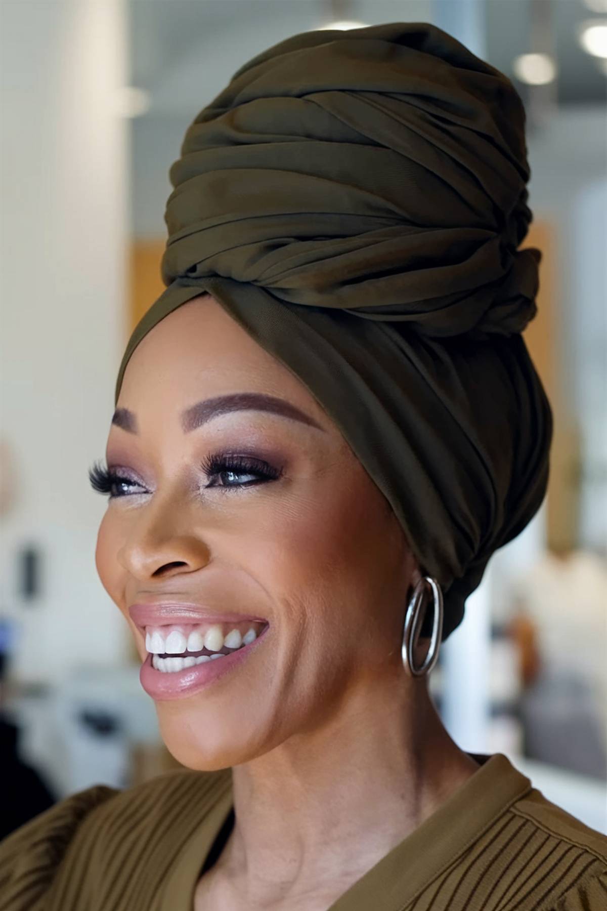 Chic head wrap for Black women over 60