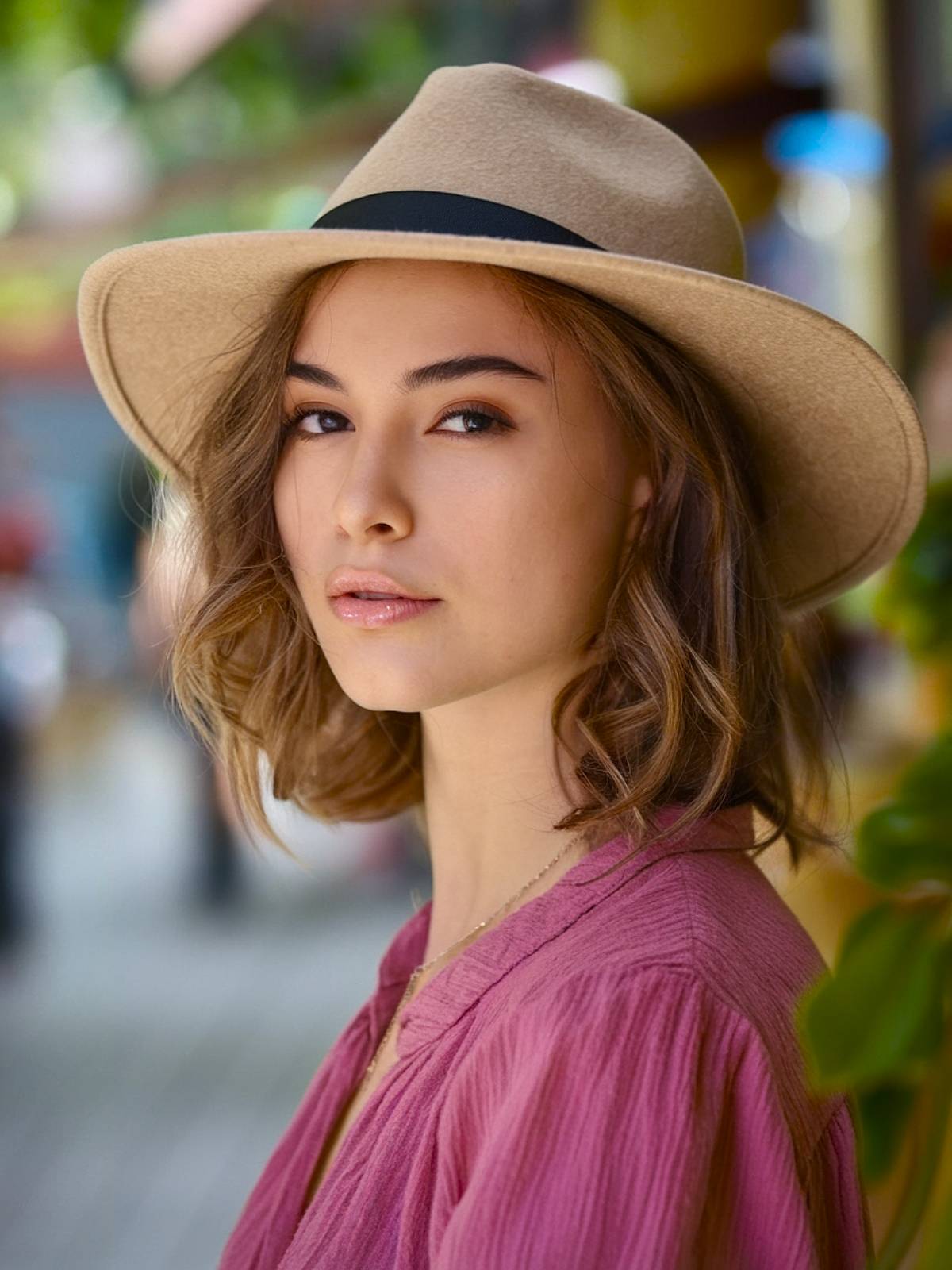 Beachy waves with Panama hat